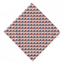 Oriental Red White Blue Geometric Arrows Pattern