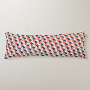 Oriental Red White Blue Geometric Arrows Pattern Body Pillow