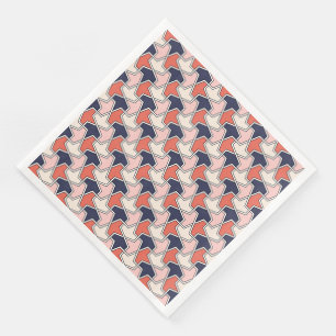Oriental Red White Blue Geometric Arrows Pattern Paper Dinner Napkins