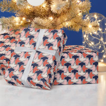 Oriental Red White Blue Geometric Arrows Pattern