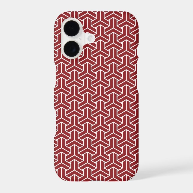 Oriental Red White Shinshu Japan Bishamon Pattern Case-Mate iPhone Case (Back)