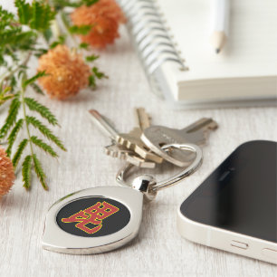 Oriental Red Yellow Black Uesugi Japan Mon Art Keychain