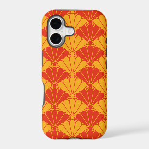 Oriental Red Yellow Kiku Chrysanthemum Mon Pattern iPhone 17 Case