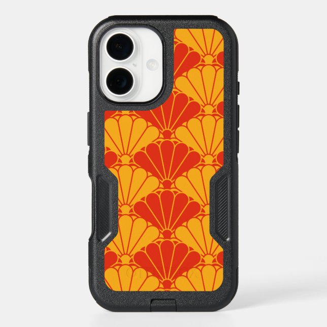 Oriental Red Yellow Kiku Chrysanthemum Mon Pattern Otterbox iPhone Case (Back)