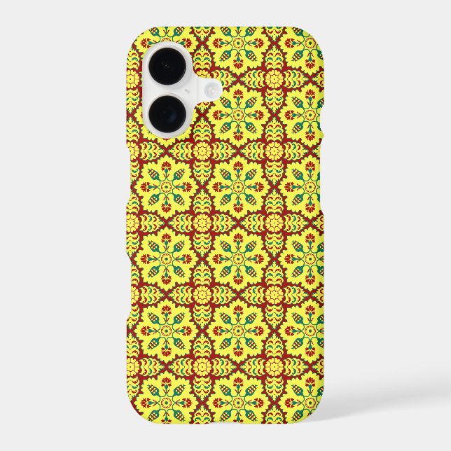 Oriental Red Yellow Ottoman Turkish Tulip Pattern Case-Mate iPhone Case (Back)