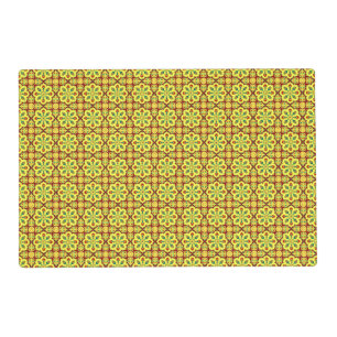 Oriental Red Yellow Ottoman Turkish Tulip Pattern Placemat