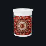 Oriental Retro Persian Pattern Red Cream Blue Beverage Pitcher<br><div class="desc">Serve your drinks in style with this elegant pitcher, perfect for any occasion. Whether it’s a casual family dinner, a garden party, or a special celebration, this pitcher is designed to hold your favorite beverages like water, iced tea, or lemonade. Made from durable materials, it’s both practical and stylish, ensuring...</div>
