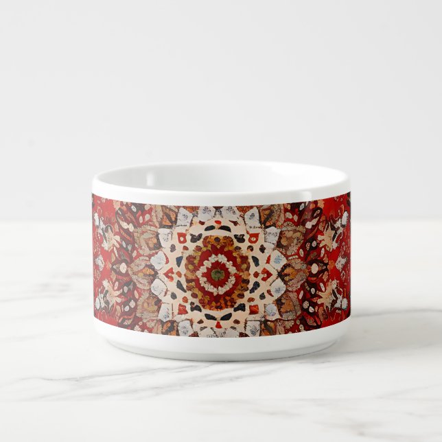 Oriental Retro Persian Pattern Red Cream Blue Bowl (Center)