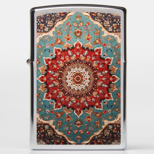 Oriental Retro Persian Pattern Red Cream Blue 