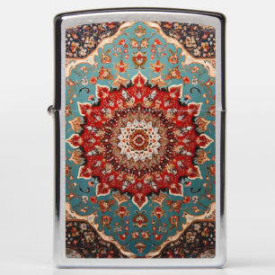 Oriental Retro Persian Pattern Red Cream Blue  Zippo Lighter