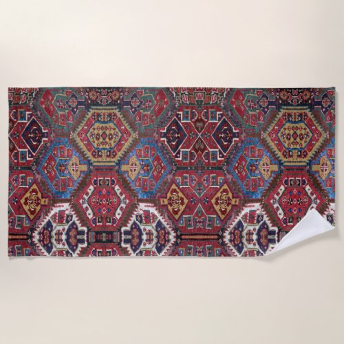 Oriental Rug Design Beach Towel