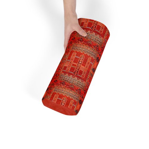 Oriental rug design in bright oranges bath towel set