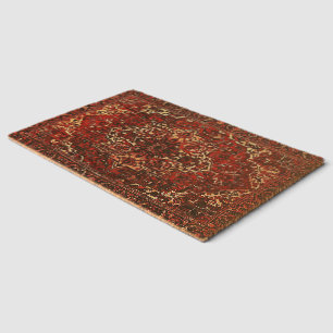 Oriental rug design in  dark red 