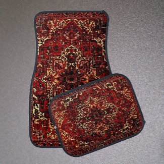 Oriental rug design in  dark red 