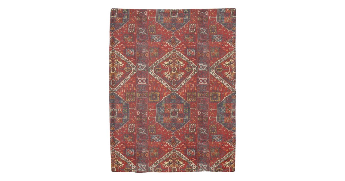 Oriental Rug Design In Dark Red And Blue Duvet Cover Zazzle Com