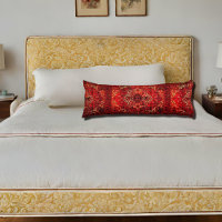 Oriental rug design in  dark red