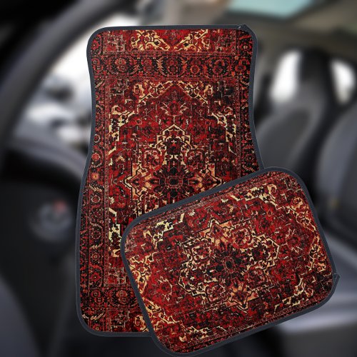 Oriental rug design in  dark red Car Floor Mats