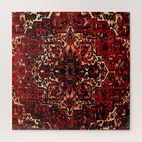 Oriental rug design in dark red jigsaw puzzle