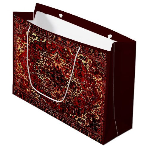 Oriental rug design in  dark red  large gift bag