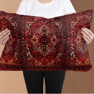 Oriental rug design in  dark red