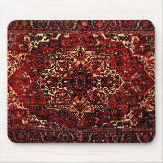 Oriental rug design in  dark red