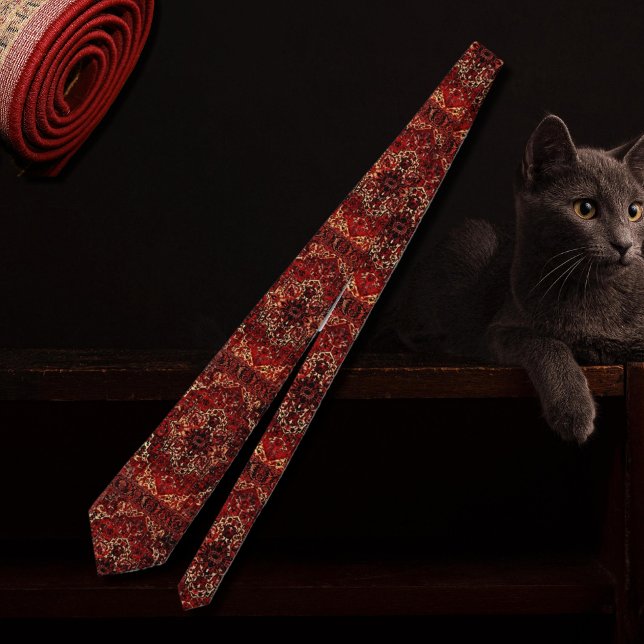 Oriental rug design in  dark red neck tie (Creator Uploaded)