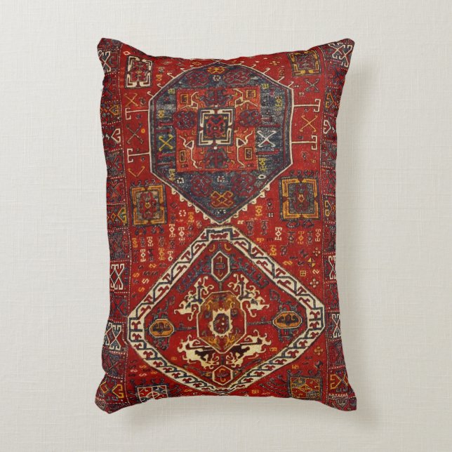 Oriental rug design in  dark red no5 accent pillow (Front(Vertical))