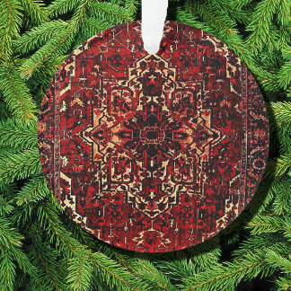 Oriental rug design in dark red ornament