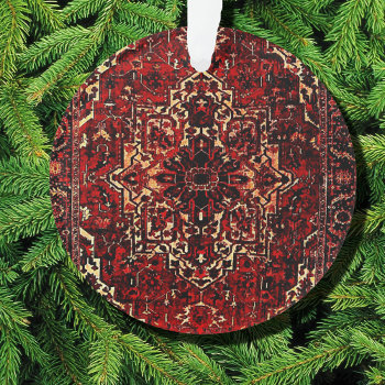 Oriental Rug Design In  Dark Red  Ornament by almawad at Zazzle