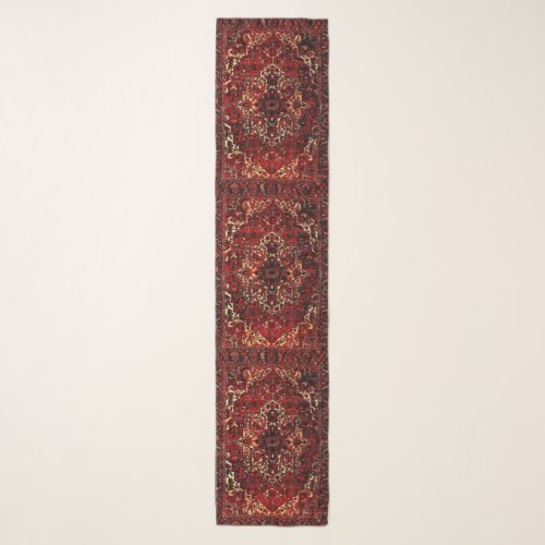 Oriental rug design in  dark red scarf