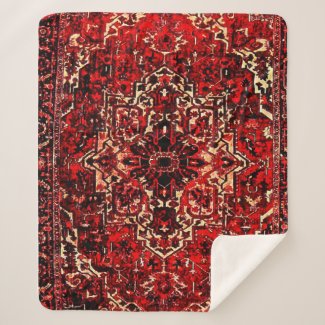 Oriental rug design in  dark red  