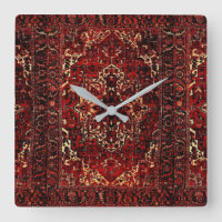Oriental rug design in  dark red 