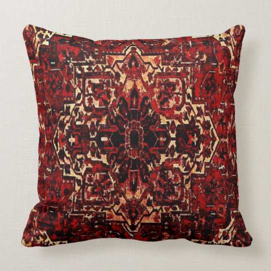 Persian carpet oriental rug pattern from Iran Throw Pillow