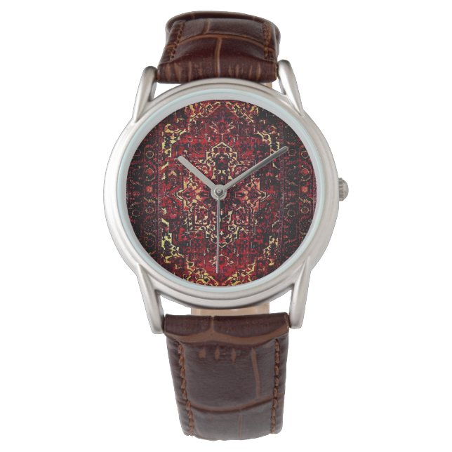 Oriental rug design in  dark red  watch (Front)