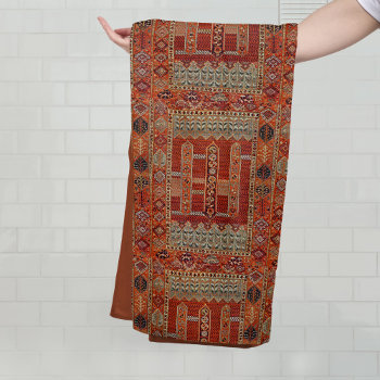 Oriental Rug Design In Orange Bath Towel Set by almawad at Zazzle