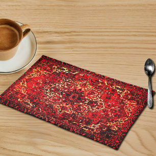 Oriental rug design in vivid colors cloth placemat