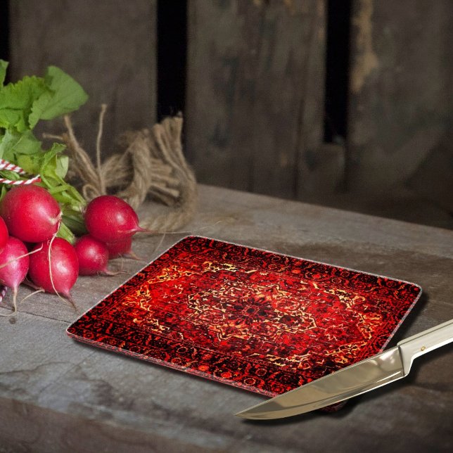 Oriental rug design in vivid  colors  cutting board (Creator Uploaded)