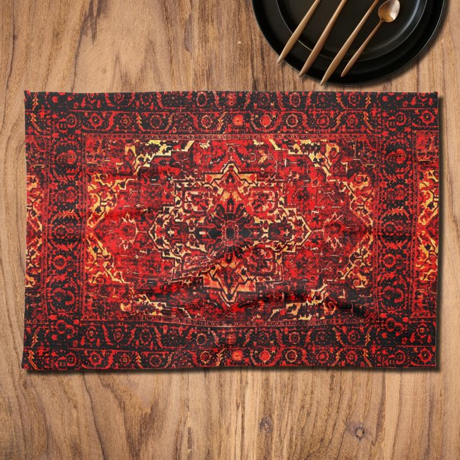 Oriental rug design in vivid  colors  kitchen towel (Creator Uploaded)