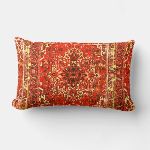 Oriental rug design with  grunge look  lumbar pillow