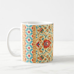 Oriental rug, floral ornamental pattern. coffee mug