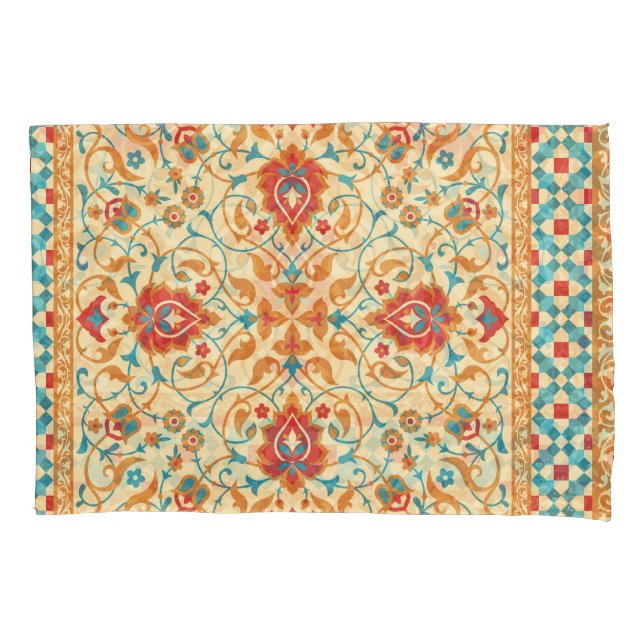 Oriental rug, floral ornamental pattern. pillow case (Front)