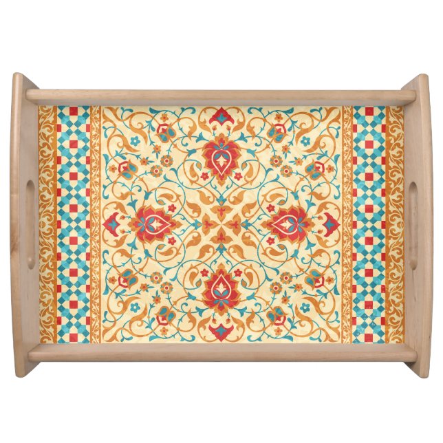 Oriental rug, floral ornamental pattern. serving tray (Front)