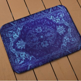 Oriental rug -  grunge  blue  look
