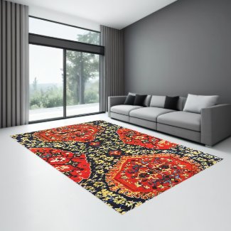 Oriental rug in blue&orange
