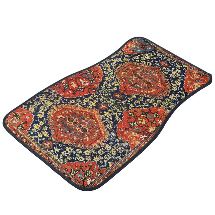 Oriental rug in blue&orange Zazzle