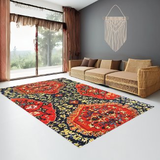 Oriental rug in blue&orange