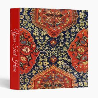 Oriental rug in blue&orange 3 ring binder