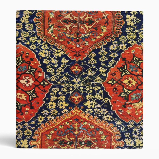 Oriental rug in blue&orange 3 ring binder (Front)