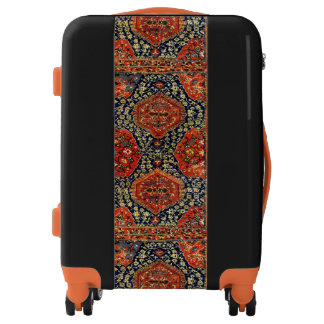 Oriental rug in blue&orange luggage