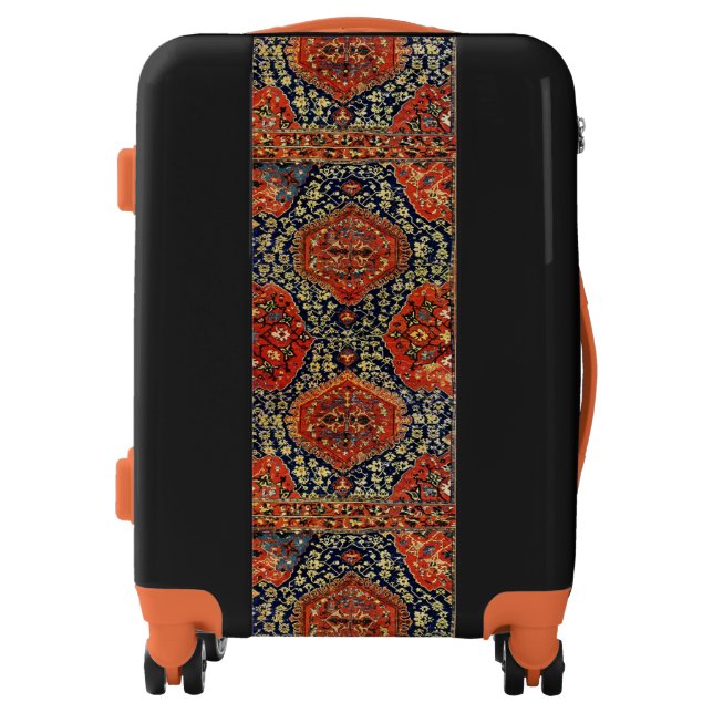 Oriental rug in blue&orange luggage (Front)